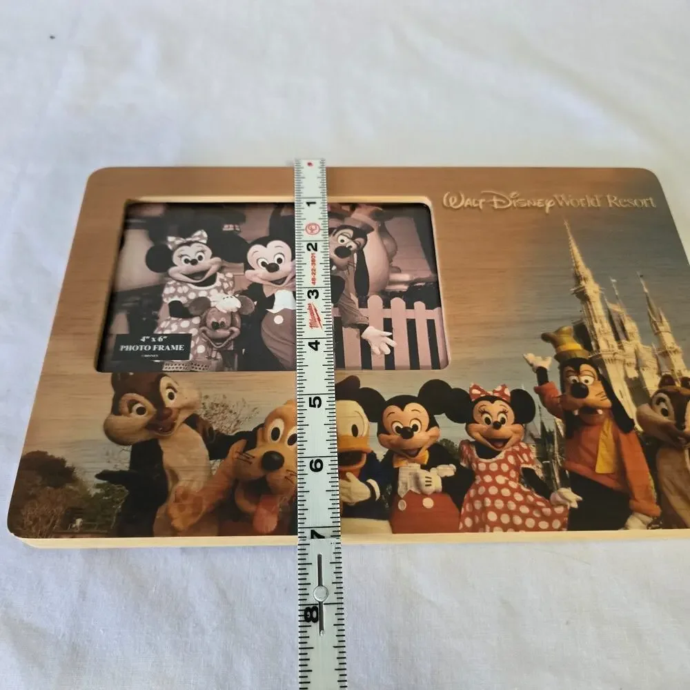 Disney Parks 4 x 6 Wood Photo Frame Featuring Micky Mouse & Friends 11